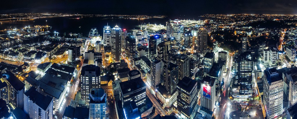 Auckland Central District at night